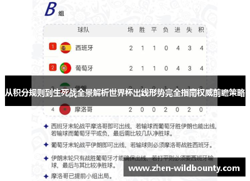 从积分规则到生死战全景解析世界杯出线形势完全指南权威前瞻策略